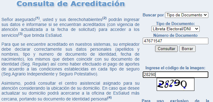 Pasos para saber si estoy acreditado en EsSalud.